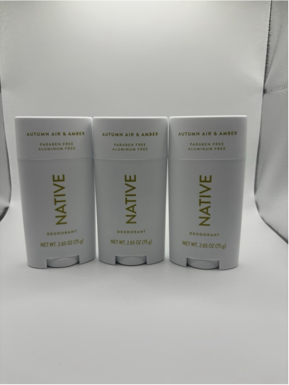 Native Deodorant Autumn Air & Amber Aluminum Free 2.65 oz Bundle of 3 New - Picture 2 of 5